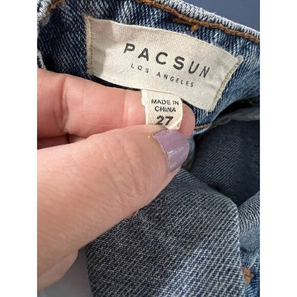 PacSun Womens Denim Mini Skirt With Raw Hem - Size 27 - Picture 4 of 7